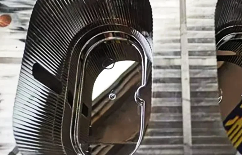 Technician performing injection mould polishing on a plastic mould surface